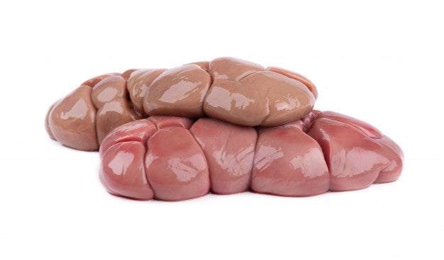 Diced beef and lamb kidney for raw dog diet and digestion support