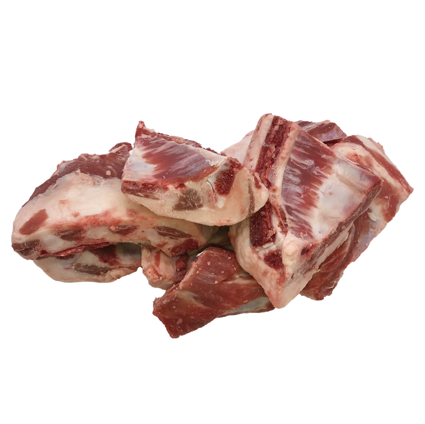 Raw lamb brisket bones pile for dog dental health 1kg pack
