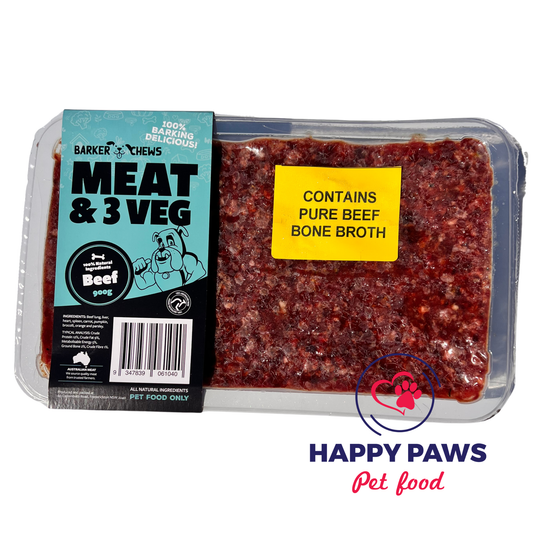 Barker Chews Beef Offal Mix dog chew with Australian beef offal and vegetables for natural nutrition