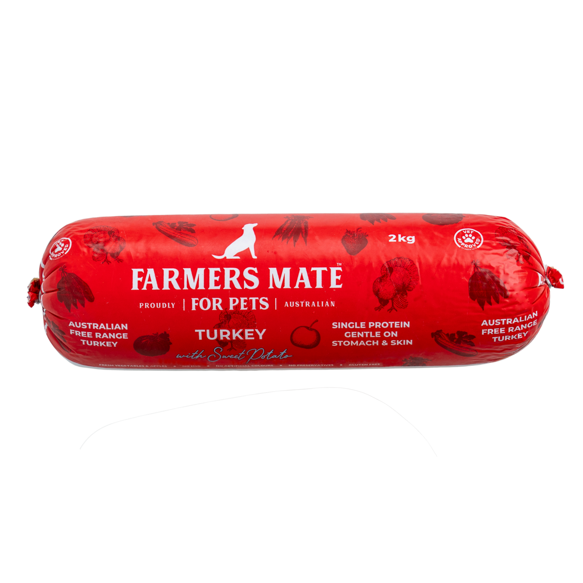 2KG Turkey ROLL with sweet potato single protein recipe for sensitive tummies