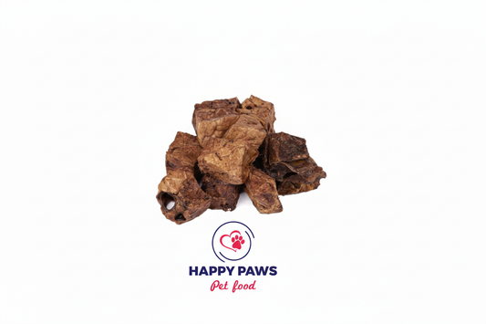 500g pack of low-fat, high-protein Australian Beef Cubes dog treats