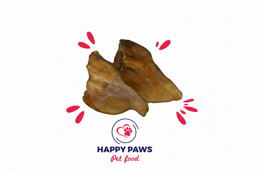 Bulk pack of natural cows ear dog treats for dental hygiene and protein boost